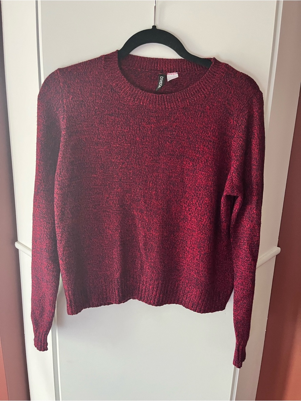 Divided Marled Red Crewneck Sweater